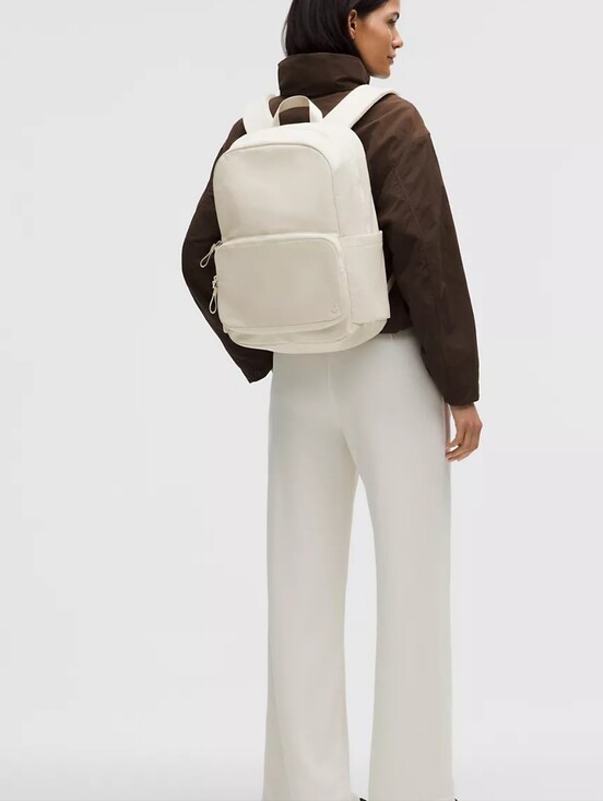 Lululemon Everywhere Backpack in Light Ivory with Sheer Oak interior